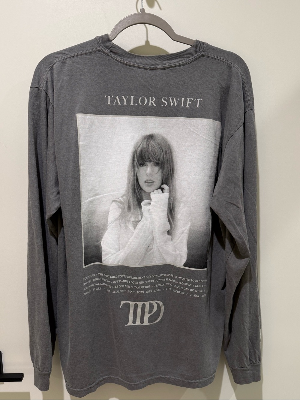The Tortured Poets Department Gray Photo Long Sleeve T-shirt